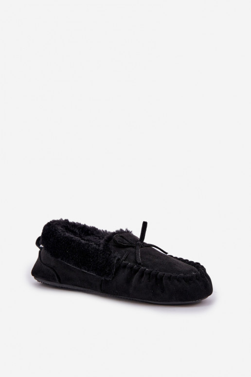 Women Slippers With Fur Black Kleogoria