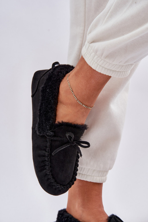 Women Slippers With Fur Black Kleogoria