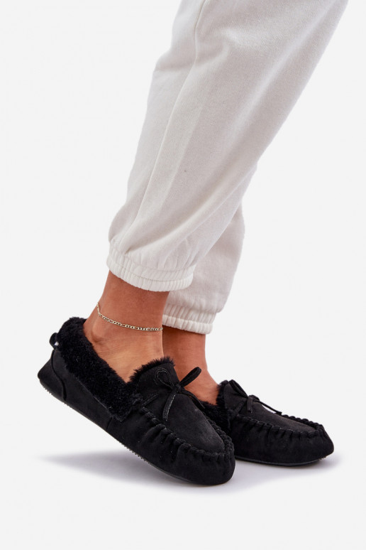 Women Slippers With Fur Black Kleogoria