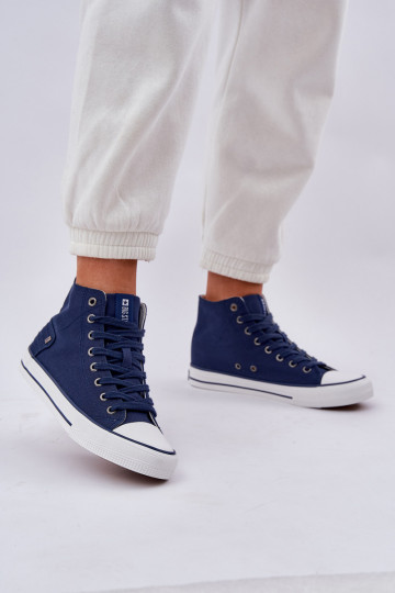 Damskie Wysokie Trampki Big Star DD274333 Granatowe 2