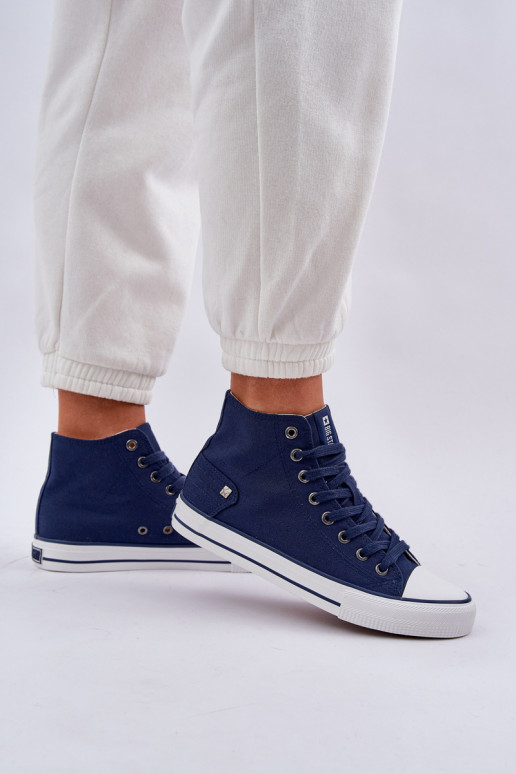 Ladies High Top Sneakers Big Star DD274333 Navy Blue