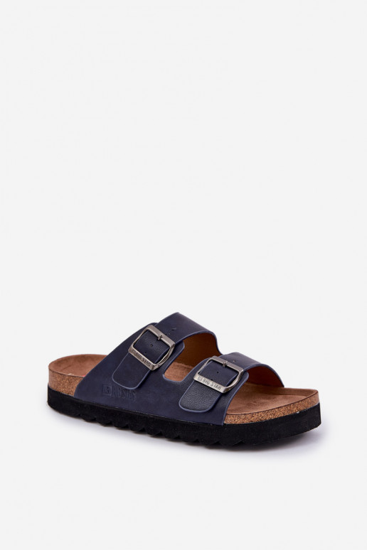 Lightweight Men's Sandals With Buckles Eco Leather Big Star NN174530 Navy Blue Lightweight Men's Sandals With Buckles Eco Leather Big Star NN174530 Navy Blue