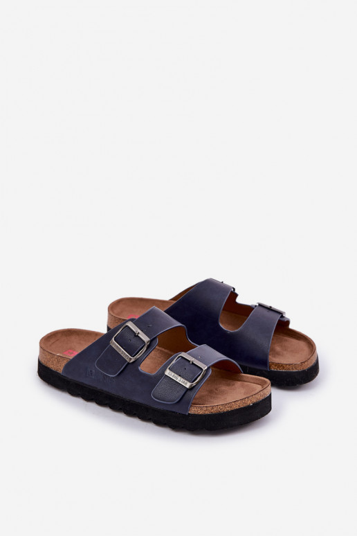 Lightweight Men's Sandals With Buckles Eco Leather Big Star NN174530 Navy Blue Lightweight Men's Sandals With Buckles Eco Leather Big Star NN174530 Navy Blue