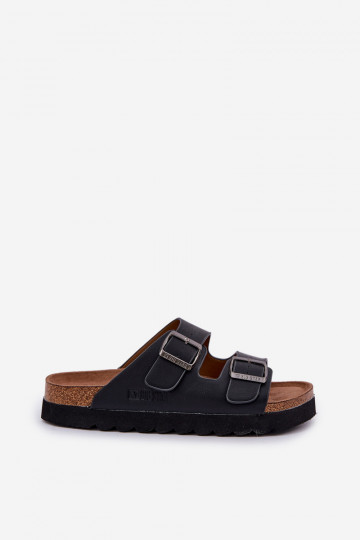 Lightweight Men Sandals With Buckles Eco Leather Big Star NN174531 Black 2