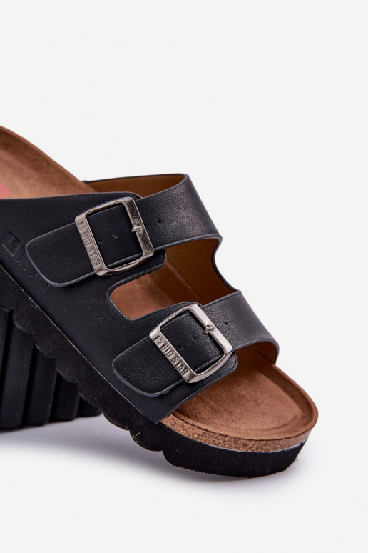 Lightweight Men Sandals With Buckles Eco Leather Big Star NN174531 Black