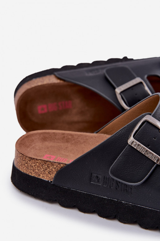 Lightweight Men Sandals With Buckles Eco Leather Big Star NN174531 Black