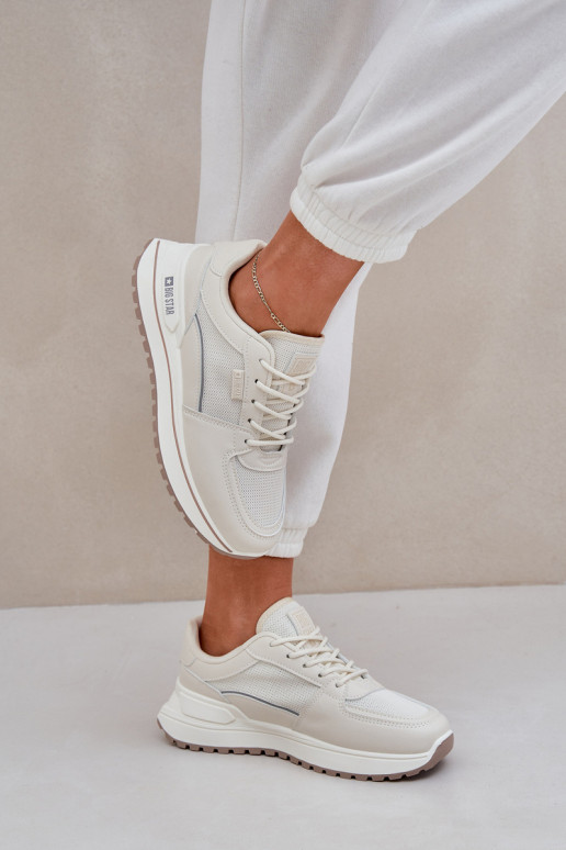Sneakersy Damskie Big Star NN274A088 Jasnobeżowe