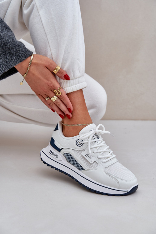 Buty Sportowe Sneakersy Damskie Big Star NN274A103 HI-POLY SYSTEM Biało-Granatowe