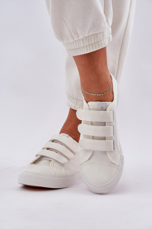 Youth Low Velcro Sneakers White Dilan Youth Low Velcro Sneakers White Dilan