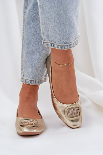 Ballet Flats On Flat Sole With Decoration Gold Ainoria 2