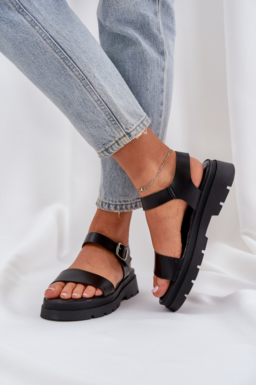 Women's Platform Sandals Black Evaretha