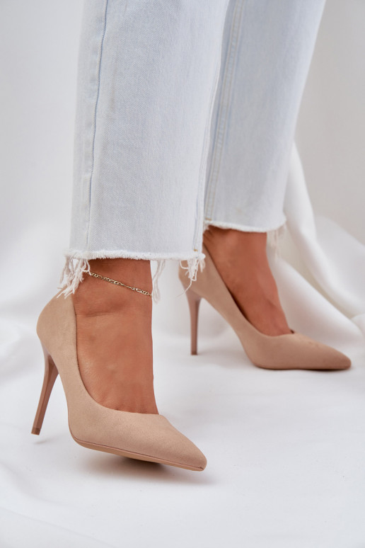 Classic High Heels Made Of Eco Suede Beige Navinda Classic High Heels Made Of Eco Suede Beige Navinda