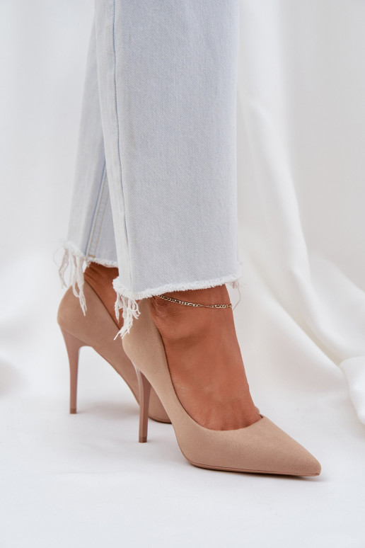 Classic High Heels Made Of Eco Suede Beige Navinda Classic High Heels Made Of Eco Suede Beige Navinda