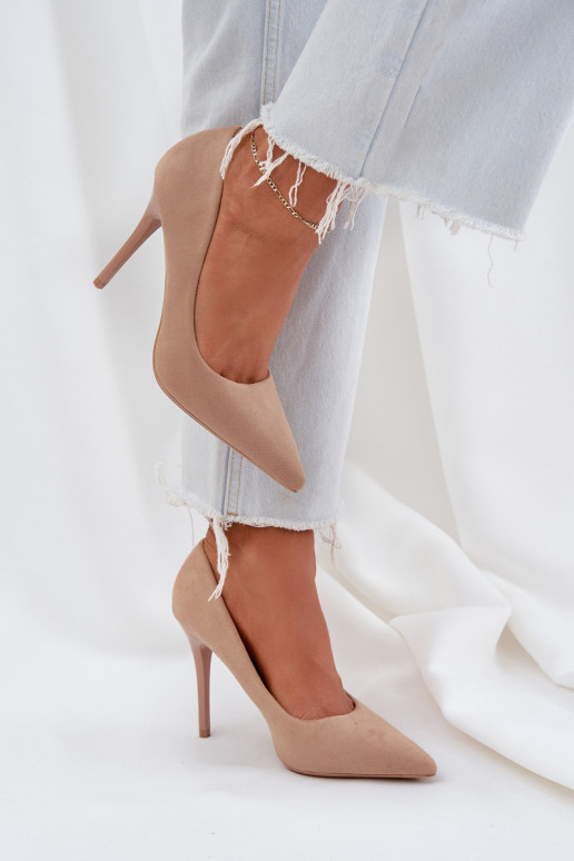 Classic High Heels Made Of Eco Suede Beige Navinda Classic High Heels Made Of Eco Suede Beige Navinda