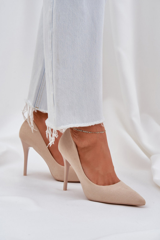 Classic High Heels Made Of Eco Suede Light Beige Navinda Classic High Heels Made Of Eco Suede Light Beige Navinda