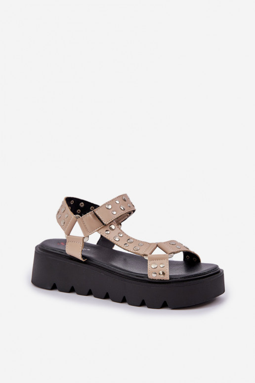 Embellished sandals on platform beige Tatellia Embellished sandals on platform beige Tatellia