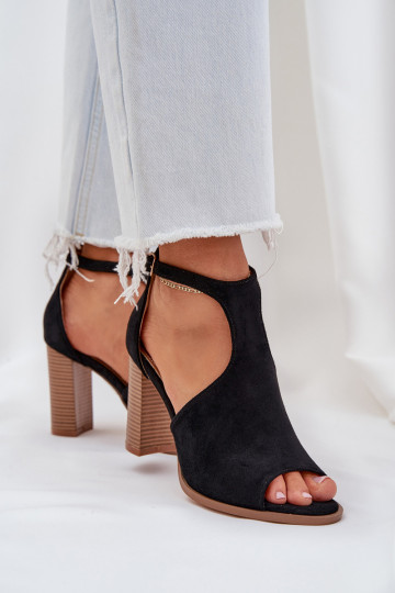 Block Heels Made Of Eco Suede Black Lanadriena 2