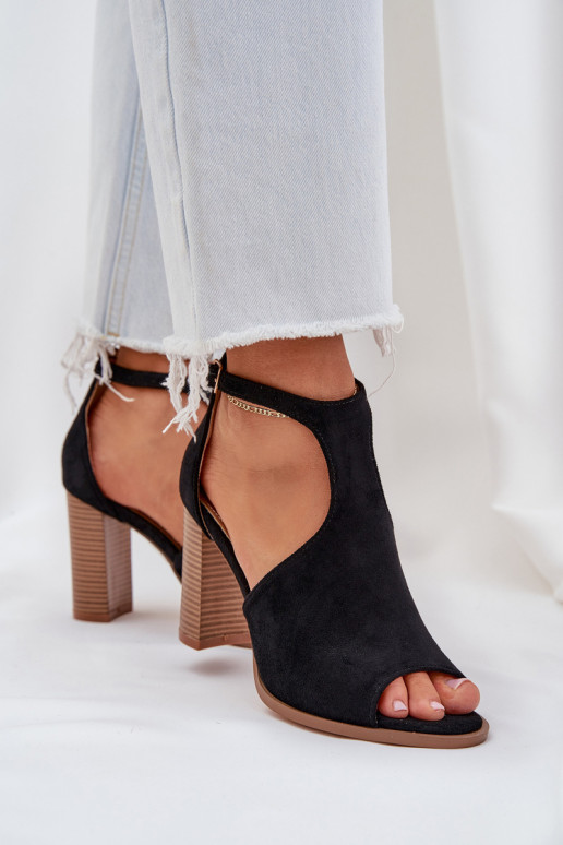 Block Heels Made Of Eco Suede Black Lanadriena