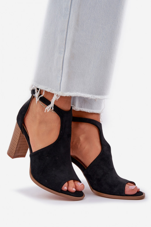 Block Heels Made Of Eco Suede Black Lanadriena