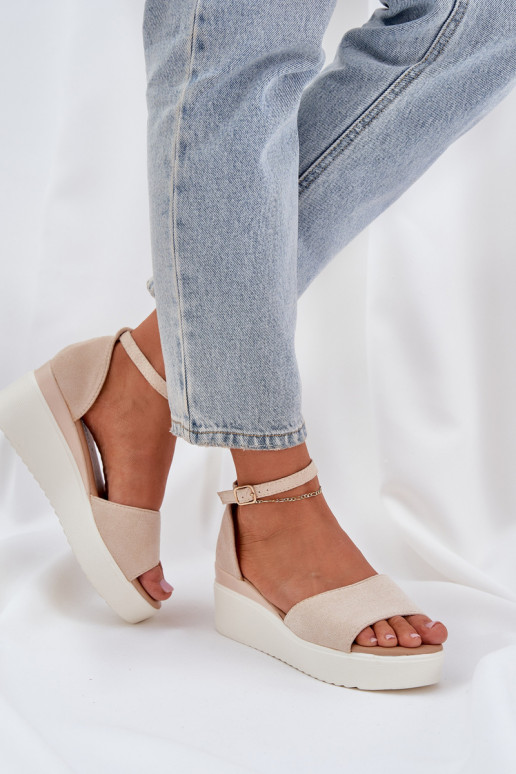 Lightweight Platform Sandals With Delicate Wedge Light Beige Gillifia Lightweight Platform Sandals With Delicate Wedge Light Beige Gillifia