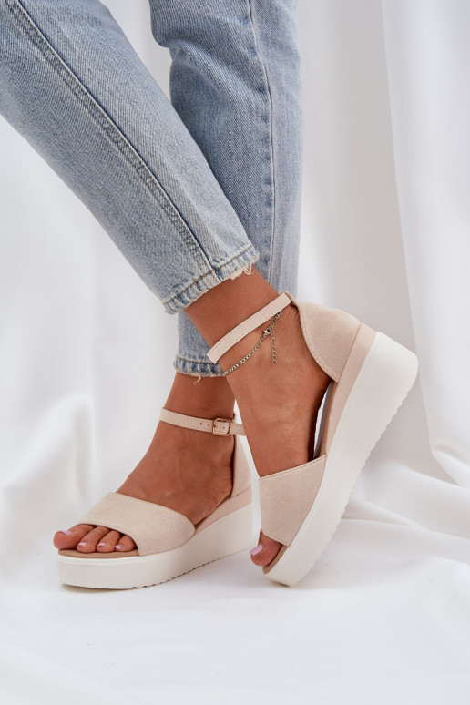 Lightweight Platform Sandals With Delicate Wedge Light Beige Gillifia Lightweight Platform Sandals With Delicate Wedge Light Beige Gillifia
