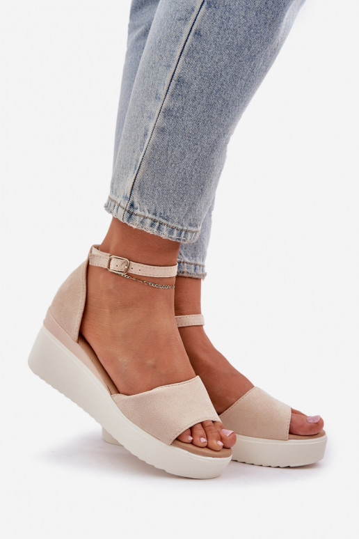 Lightweight Platform Sandals With Delicate Wedge Light Beige Gillifia Lightweight Platform Sandals With Delicate Wedge Light Beige Gillifia