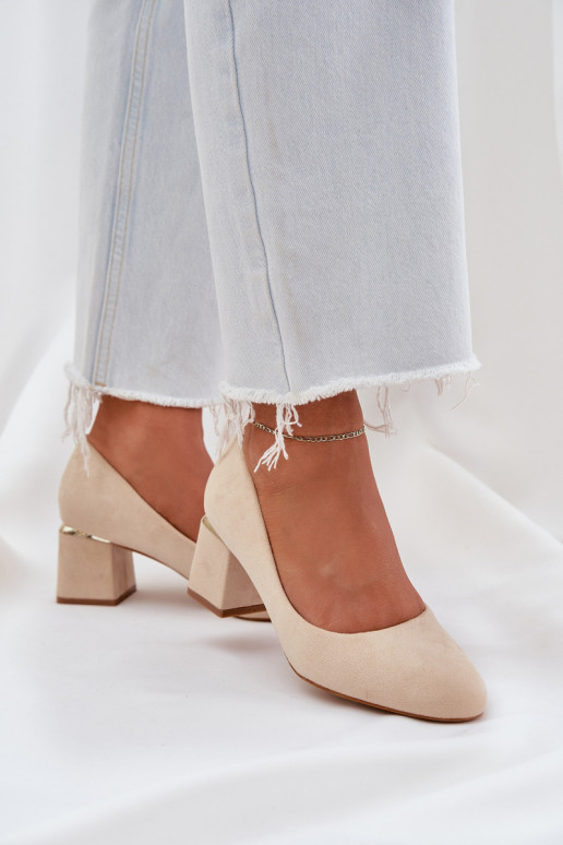 Eco Suede Heels On A Heel Beige Veniffia Eco Suede Heels On A Heel Beige Veniffia
