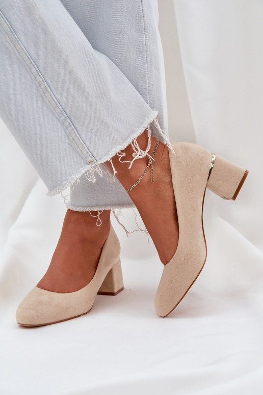 Eco Suede Heels On A Heel Beige Veniffia Eco Suede Heels On A Heel Beige Veniffia