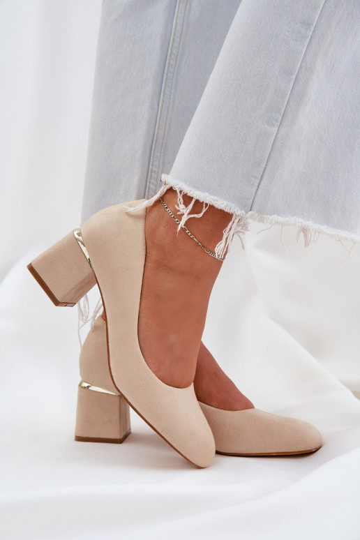 Eco Suede Heels On A Heel Beige Veniffia Eco Suede Heels On A Heel Beige Veniffia