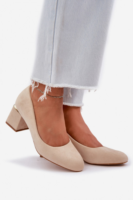Eco Suede Heels On A Heel Beige Veniffia Eco Suede Heels On A Heel Beige Veniffia