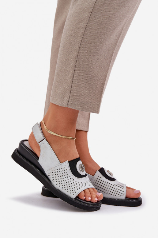 Women's wedge sandals silver Isnnoria Women's wedge sandals silver Isnnoria