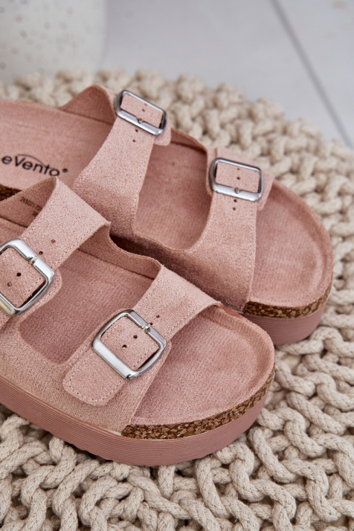 Women's Sandals On Massive Platform With Buckles Pink Aramia