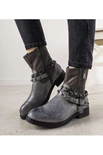 Szare botki z opaską z...