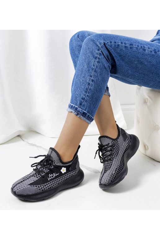 Czarne sportowe sneakersy damskie Molema