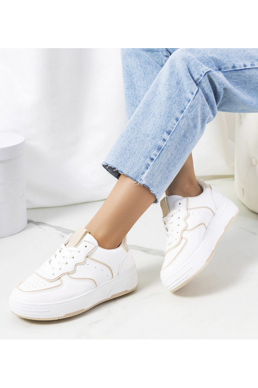 Biało beżowe sneakersy damskie Bieke