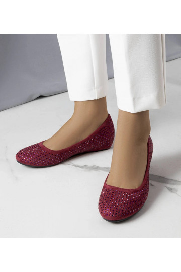 Bordowe balerinki na krytej... 2