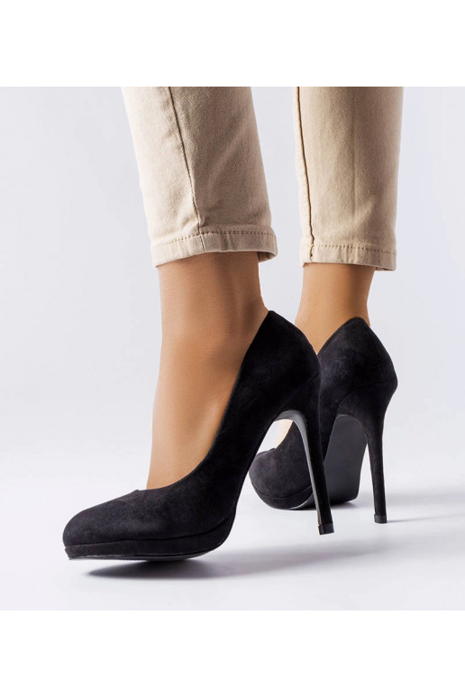 Czarne szpilki z eko-zamszu Bazinet Czarne szpilki z eko-zamszu Bazinet