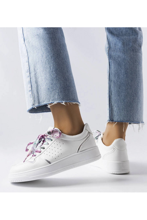 Białe sneakersy wiązane wstążką Pryor