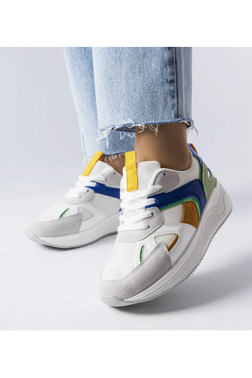 Białe sneakersy z łączonych...