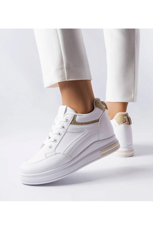 Białe sneakersy z brokatowymi...