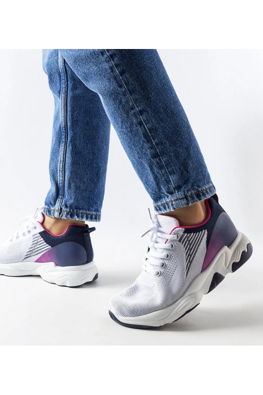 Biało-granatowe sportowe sneakersy...