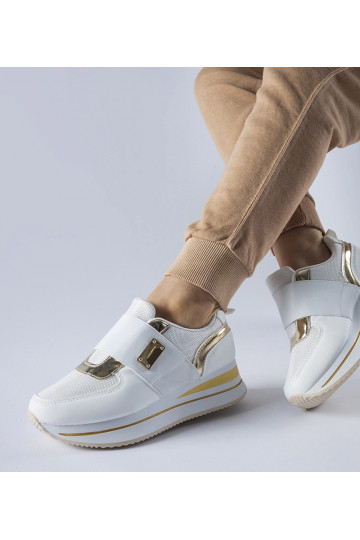 Białe wsuwane sneakersy na...