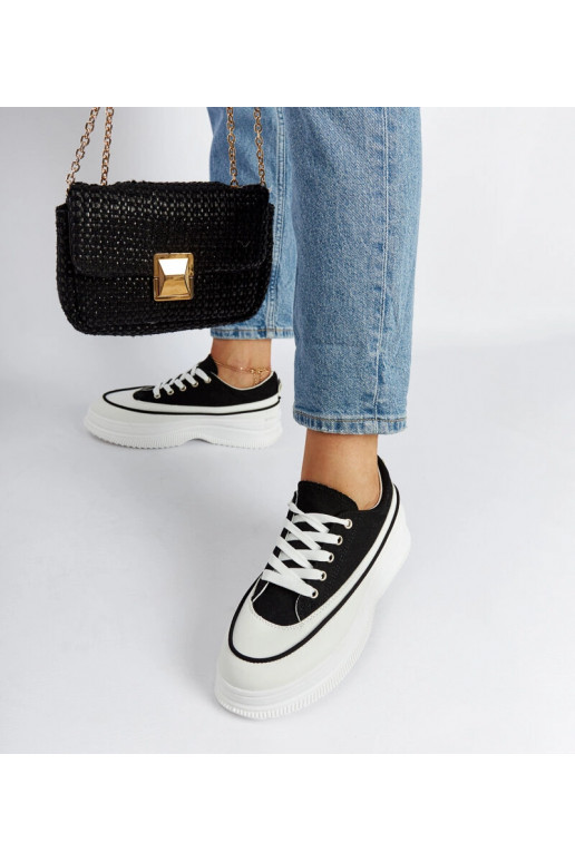 Czarne trampki na platformie Plesio