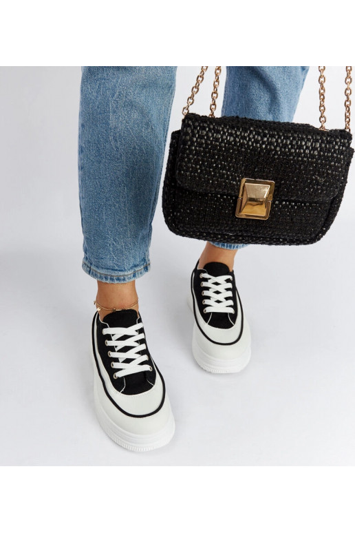 Czarne trampki na platformie Plesio