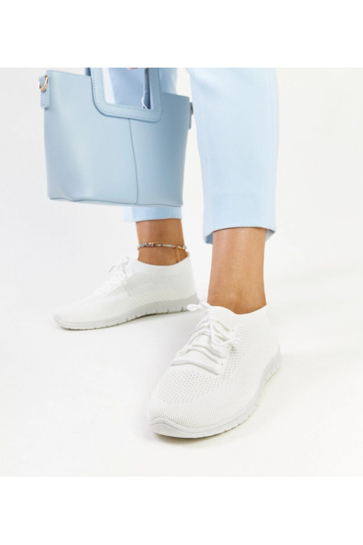 Białe materiałowe sneakersy Zahira