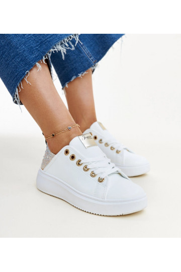 Biało-beżowe sneakersy z... 2