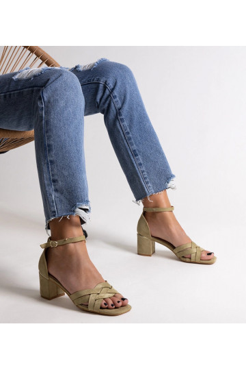 Black sandals on a block... 2