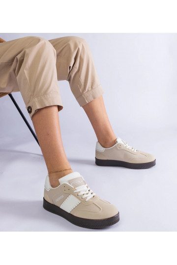 Beżowe sneakersy na...