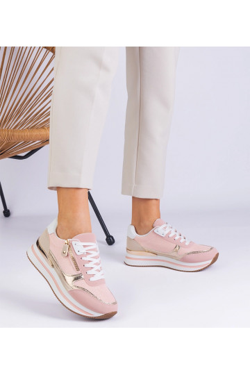 Różowe sneakersy sportowe... 2