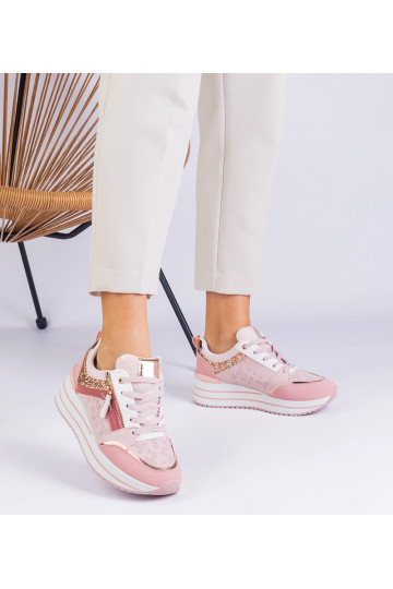 Różowe sneakersy sportowe... 2